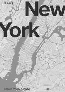 Mapa minimalista de Nueva York