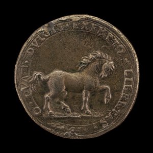 Caballo pateando la tierra, c.1545 (plata no esterlina) (reverso de 6240388) de Florentine School