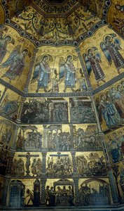 Mosaico en el techo abovedado del Baptisterio de San Juan, Florencia