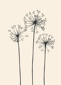 Flores de diente de león minimalistas de Flow Line