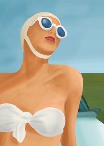 Nadadora retro de verano
