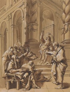 Cristo entre los doctores de Follower of Francesco Fontebasso