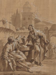 Cristo y la mujer de Samaria de Follower of Francesco Fontebasso