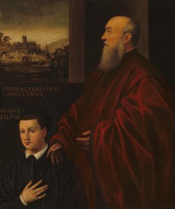 Andrea Renier y su hijo Daniele de Follower of Jacopo Tintoretto