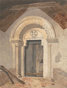 Portada normanda, Iglesia de Tottenhill, Norfolk de Follower of John Sell Cotman