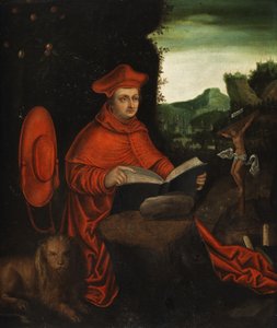El cardenal Albrecht von Brandenburg como padre de la Iglesia Jerónimo