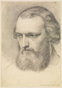 Retrato: Estudio de la cabeza de Daniel Casey (vista de tres cuartos) de Ford Madox Brown