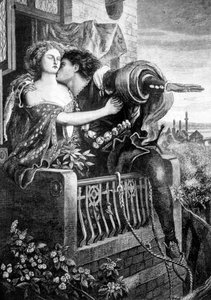 Escena de Romeo y Julieta de Shakespeare, c1860s