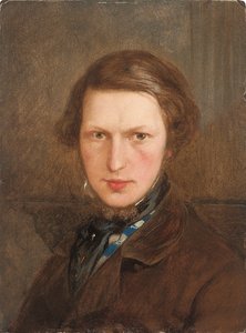Autorretrato con abrigo marrón, c. 1844 de Ford Madox Brown