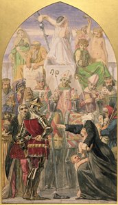 Estudio para "El espíritu de la justicia" (lápiz, acuarela y acuarela sobre papel) de Ford Madox Brown