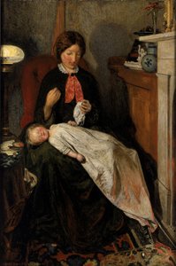 Esperando: una chimenea inglesa de 1854-55 de Ford Madox Brown