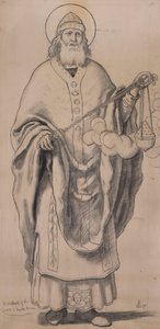 Zacarías, dibujo para vidrieras en Knaresborough, 1872