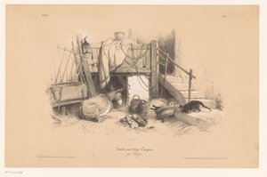 Establo con burro, gato y ratón. Estudios con dos tipos de tiza (título de la serie) Etude aux deux crayons, par Férogio (título de la serie sobre el objeto)