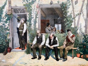 En la barbería, 1895 de Fortuné Méaulle