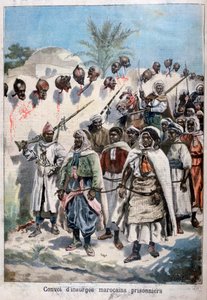 Columna de insurgentes marroquíes capturados en Tadla por el ejército del sultán Abdul-Hafiz, 1897 de Fortuné Méaulle