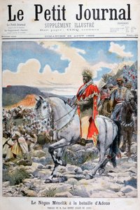 Negus de Etiopía, Menelik II, en la Batalla de Adoua, 1898
