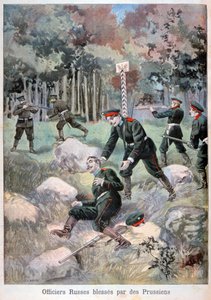 Oficial ruso herido por los prusianos, frontera rusa, 1898 de Fortuné Méaulle
