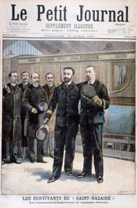 Supervivientes de la Ville de Saint Nazaire, comandante Jagueneau y capitán Nicolai, 1897 de Fortuné Méaulle