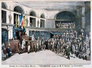 La Convención, escena de Thermidor, en el Théâtre de la Porte Saint-Martin, París, 1896 de Fortuné Méaulle