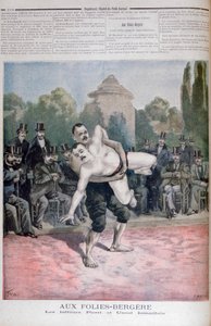 Los hermanos Ismaillolo luchando, The Folies Bergère, 1895 de Fortuné Méaulle