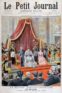 La Reina de España dando un discurso, Guerra Hispanoamericana, 1898 de Fortuné Méaulle