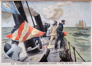 La captura de un buque mercante, Guerra Hispanoamericana, 1898 de Fortuné Méaulle