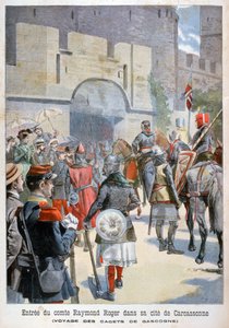 La entrada del Conde Raymond Roger en Carcasona, Francia, 1898 de Fortuné Méaulle