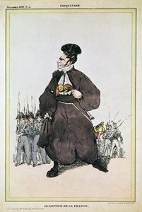 Caricatura del barón Pasquier como salvador de Francia, 1830 de Fortune Delarue