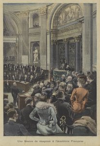 Una sesión de recepción en la Academia Francesa, París de Fortune Louis Meaulle