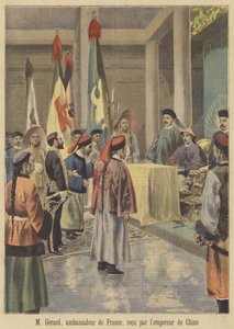 Auguste Gerard, el embajador francés en China, recibido por el emperador