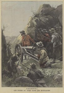 Bóers preparándose para llevar a cabo una emboscada en las montañas de Fortune Louis Meaulle