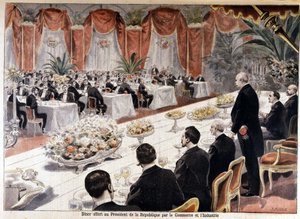 Cena ofrecida al Presidente de la República Félix Faure por Comercio e Industria, “Le petit journal” 24 de octubre de Fortune Louis Meaulle