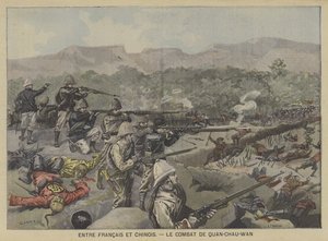 Combate entre tropas francesas y chinas en la Batalla de Guangzhouwan