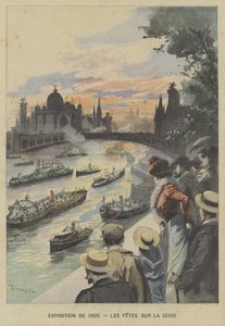 Carnaval flotante en el río Sena durante la Exposición Universal de 1900 en París