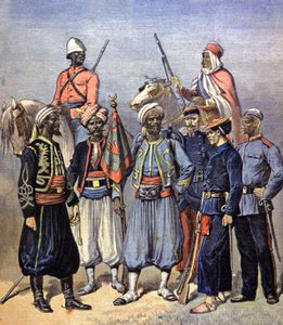 Soldados del ejército colonial francés de Fortune Louis Meaulle
