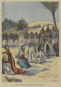 Tropas coloniales francesas ejecutando espías en Argelia