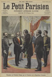 El presidente Emile Loubet de Francia recibiendo a Paul Kruger, ex presidente de Transvaal