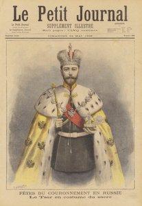 El Zar Nicolás II de Rusia en sus ropas de coronación