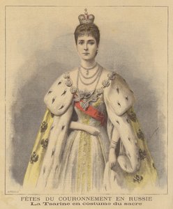 La Zarina Alexandra de Rusia en sus ropas de coronación