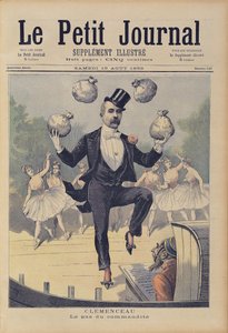 Georges Clemenceau (1841-1929) haciendo malabares con bolsas de dinero inglés, de 