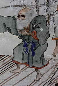 Los grandes líderes ainu del siglo XVIII: Itokoi y Shinichi de Akkeshi, Chosama de Uraashibetsu y Shonko de Noshappu, en particular, ilustración de Fosco Maraini