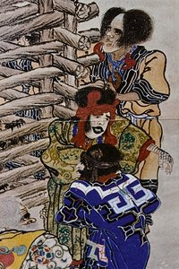 Los grandes líderes ainu del siglo XVIII: Itokoi y Shinichi de Akkeshi, Chosama de Uraashibetsu y Shonko de Noshappu, en particular, ilustración de Fosco Maraini