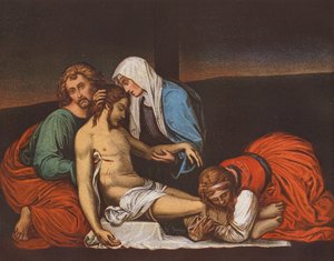 Descendimiento de la Cruz (litografía en color)
