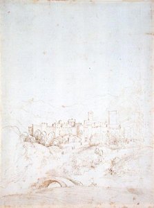 Una Ciudad en la Colina Italiana (recto) de Fra Bartolomeo