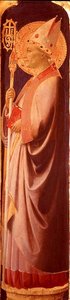 San Agustín, pilastra del reverso del panel lateral derecho del Retablo de Santa Trinita, c.1434
