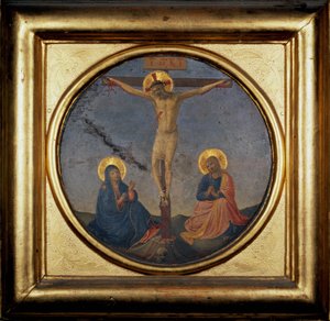Crucifixión de Cristo entre la Virgen y María Magdalena de Fra  Angelico