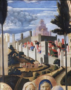 Paisaje con vista de Jerusalén y el templo de Salomón (detalle)