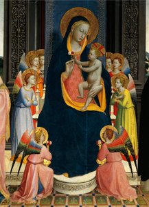 Virgen con el Niño en el trono de los santos de Giovanni da Fiesole, conocido como Fra Angelico (1400-circa 1455), témpera sobre madera, detalle de Fra (c.1387 1455) Angelico