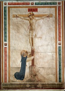 San Domingo a los pies del crucifijo de Fra  Angelico