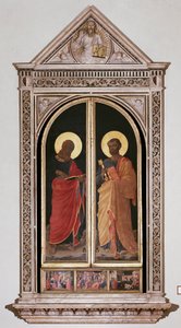 San Marcos (izquierda) y San Pedro. Tabernáculo cerrado de los Linaioli de Fra  Angelico